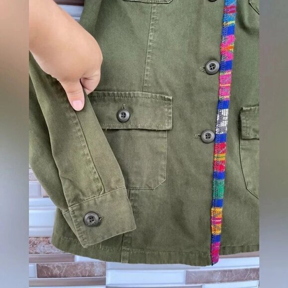 JENS PIRATE BOOTY X FREE PEOPLE Military Green Utility Jacket medium - Picture 5 of 9